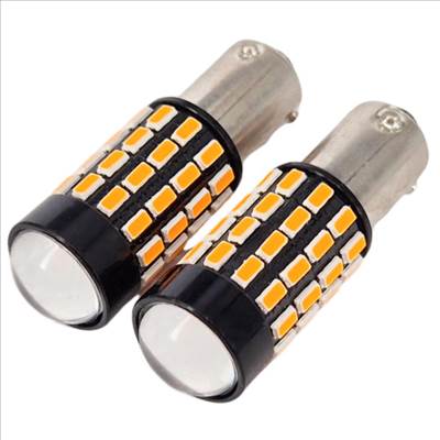 H21W BAY9S LED index - irányjelző izzó égő borostyán sárga - narancssárga Canbus 2db-os készlet✔️