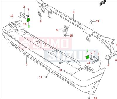 Suzuki Vitara SE416 lökhárító csavar patent hátsó 71752-86000