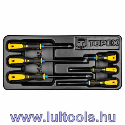 Csavarhúzó készlet PH, 6db, műhelykocsitálcával