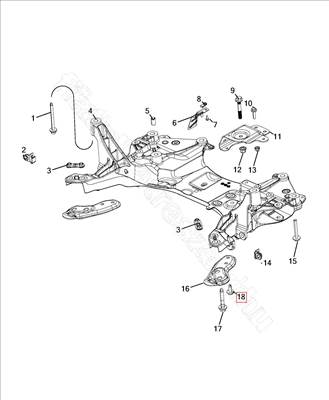 Bölcső csavar M14 X1.50 X 98 - JOURNEY, COMPASS, 200, GRAND, JC,, FLAVIA - K06508844AA, K06508625AA -  - FIAT eredeti Eredeti új K06508844AA