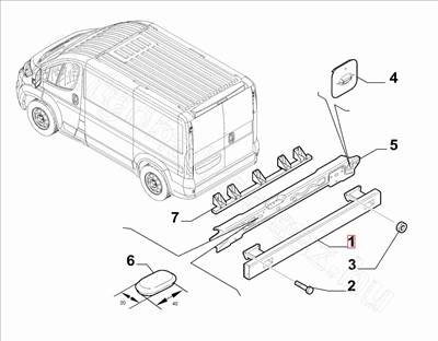 Lökhárító merevítő hátsó - JUMPER, DUCATO, BOXER - 1357233080, 46858208 -  - FIAT eredeti Eredeti új 1357233080