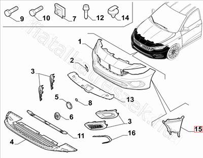 Bal első légbeömlő Tipo - TIPO - 52115339, 52035696 -  - FIAT eredeti Eredeti új 52115339