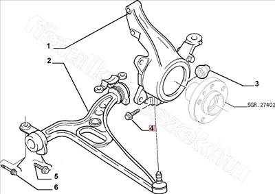 Lengőkar rögzítő csavar  - JUMPY, SCUDO, EXPERT, DISPATCH, ULYSSE, PHEDRA - 1358560080, 1311047080 -  - FIAT eredeti Eredeti új 1358560080