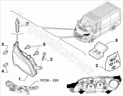 Fényszóró csavar            - JUMPER, DUCATO, BOXER - 1376363080 -  - FIAT eredeti Eredeti új 1376363080