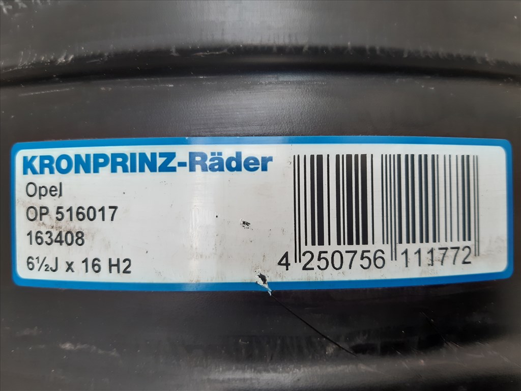  5x105 Opel Astra K gyári lemezfelni 6,5x16 ET41 TPMS nyomásérzékelő 8. kép