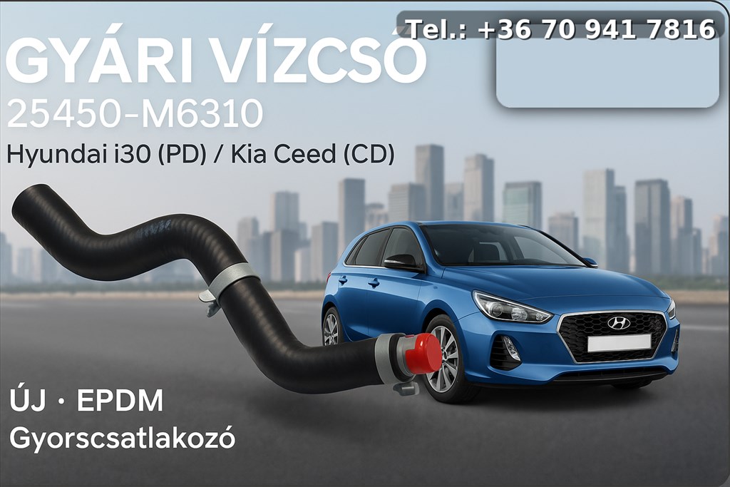 Hyundai i30 PD), Kia Cee'd (CD) EPDM gyorscsatlakozó, hűtőfolyadék vízcső  25450m6310 1. kép