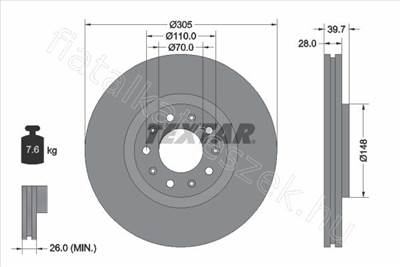 FÉKTÁRCSA - DART, RENEGADE, 200, 159, OTTIMO, VIAGGIO - 92220803, 92220803 -  - TEXTAR Egyéb 92220803