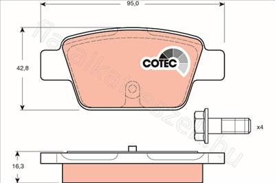 Hátsó fékbetét készlet - BRAVO, MULTIPLA, MITO, STILO, DELTA, LINEA - GDB1485, GDB1485 -  - TRW Egyéb GDB1485