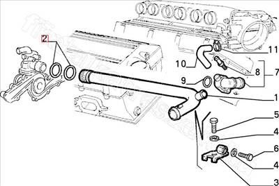 Vízpumpa / fojtószelep tömítés - SEICENTO, CROMA, THEMA, CINQUECENTO, PANDA, 164 - 14458680 -  - FIAT eredeti Eredeti új 14458680