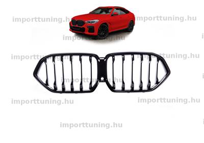 BMW X6 G06 F96 2019- Single Line Fényes Fekete Hűtőrács