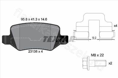 FÉKBETÉT KÉSZLET, TÁRCSAFÉK - VANEO, A-CLASS - 2313803, 2313803 -  - TEXTAR Egyéb 2313803