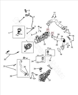EGR tömítés 3.0D V6 - GLADIATOR, GRAND, WRANGLER - K68211320AA -  - FIAT eredeti Eredeti új K68211320AA