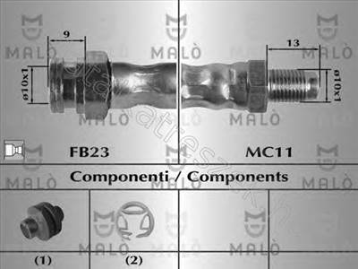 Fékcső első - 156, 147, GT - UT.46474539, AK.8567 -  - Akron Utángyártott új 46474539