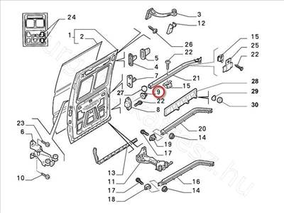 Tolóajtó ütköző köz. - JUMPY, SCUDO, EXPERT - 1482631080, 9046 38 -  - FIAT eredeti Eredeti új 1482631080