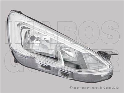 Ford Focus 2018-2021 - Fényszóró H1/H7+LED jobb, króm h. (motorral) DEPO