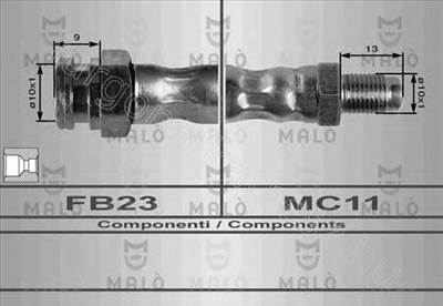 Hátsó fékcső - 33, MAREA, BRAVO, JUMPER, TEMPRA, DELTA - UT.46786435, AK.8459 -  - Akron Utángyártott új 46786435