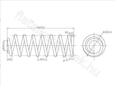 Spirálrugó FIAT SCUDO / ULYSSE 95> hátsó - JUMPY, SCUDO, EXPERT, DISPATCH - FT12209, 1477217080 -  - Fastoriginal Utángyártott új 1477217080