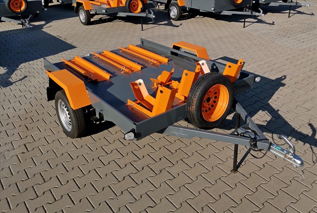 Új laprugós motorszállító utánfutó - 150x220 cm, 1. kép