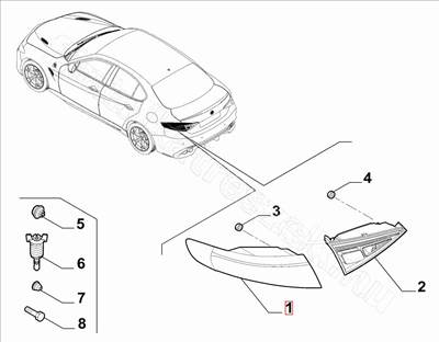 Bal külső hátsó lámpa - GIULIA - 50562732 -  - FIAT eredeti Eredeti új 50562732