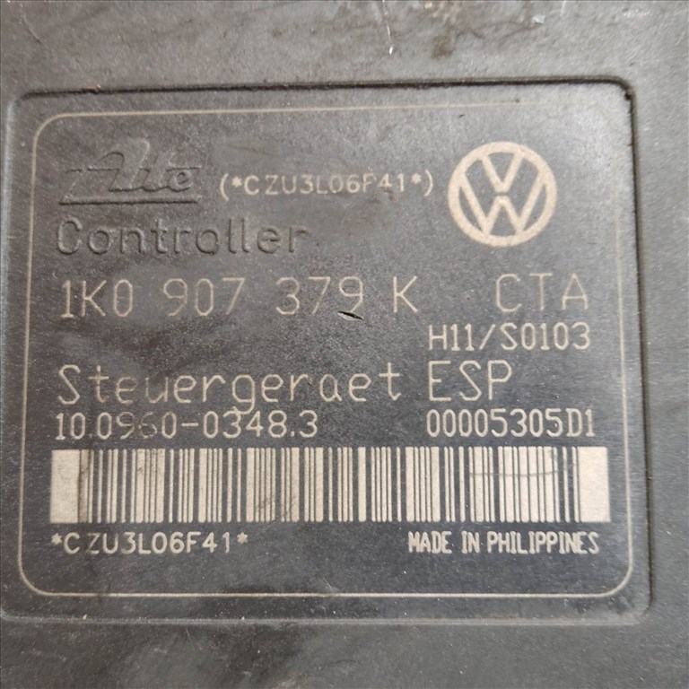 206572 Audi A3, Seat Toledo, Altea 5P, Skoda Octavia II, Volkswagen Touran, Golf V., Caddy III. Abs 1K0907379K, 10.0206-0106.4 7. kép