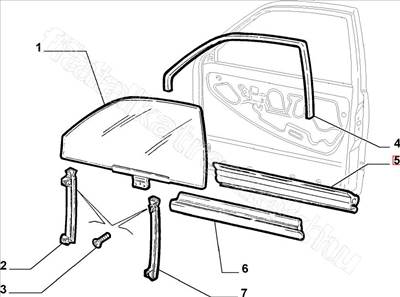 Bal külső vízlehúzó Seicento - SEICENTO - 46522153 -  - FIAT eredeti Eredeti új 46522153