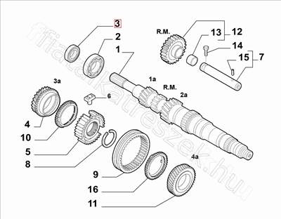 Nyelestengely szimering  - MAREA, SEICENTO, BRAVO, ALBEA, CINQUECENTO, PUNTO - 46343845, 40004810 -  - FIAT eredeti Eredeti új 46343845