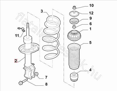 Bal első lengéscsillapító Tipo - TIPO - 52076437, 52250077 -  - FIAT eredeti Eredeti új 52043694