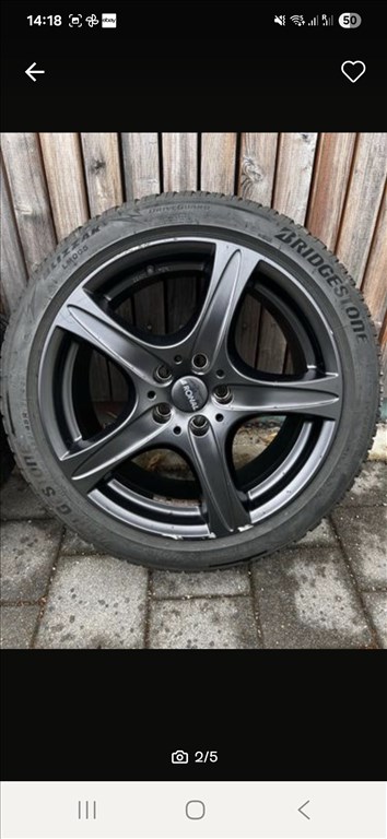  5x112 lyukosztású 18" használt RONAL alufelni, rajta 235/45 használt Nokian téli gumi  2. kép