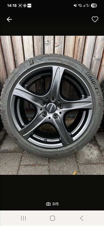  5x112 lyukosztású 18" használt RONAL alufelni, rajta 235/45 használt Nokian téli gumi  3. kép