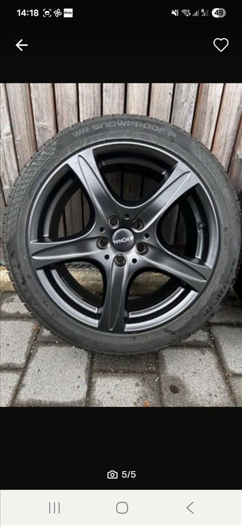  5x112 lyukosztású 18" használt RONAL alufelni, rajta 235/45 használt Nokian téli gumi  5. kép