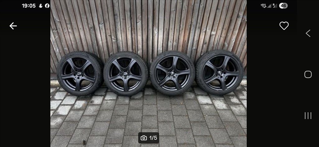  5x112 lyukosztású 18" használt RONAL alufelni, rajta 235/45 használt Nokian téli gumi  6. kép