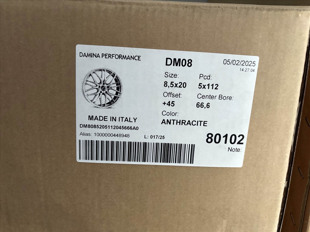 Audi RS Style Damina 20" 5x112 Antracit Új alufelni 20 coll VW Seat 9. kép