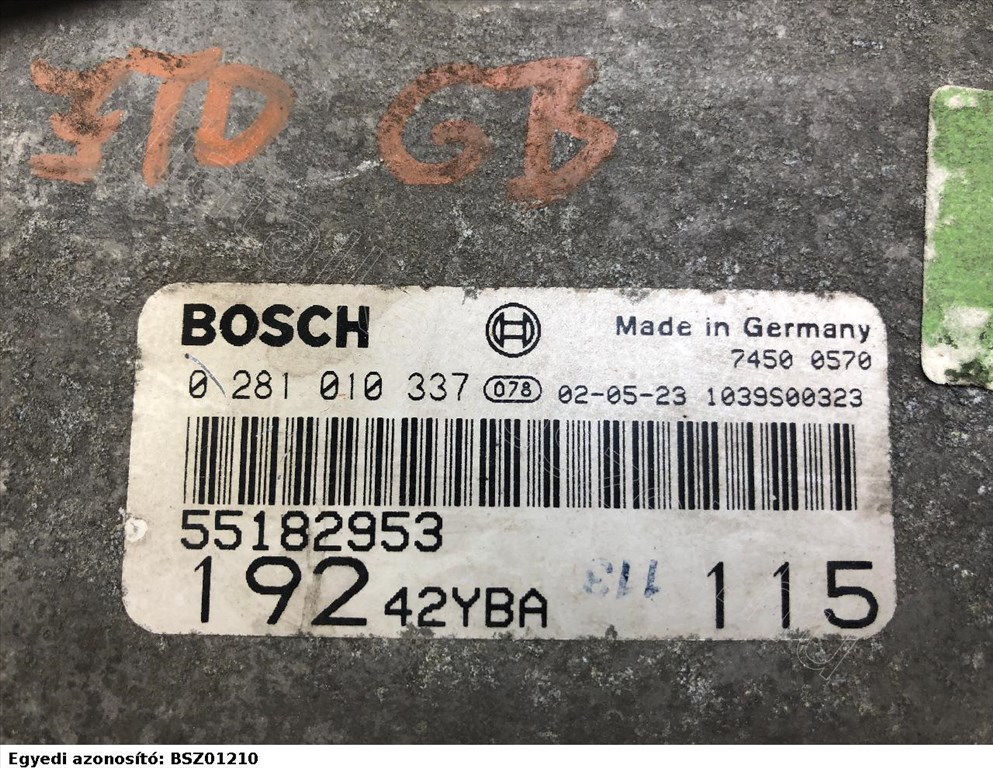 Motorvezérlő készlet - STILO - BO.55182953KIT, 55185364 -  - Bontott Fiat  55182953KIT 2. kép