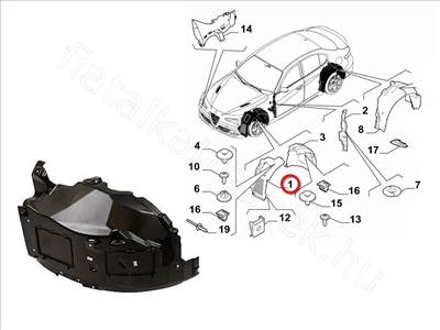 Bal első dobbetét     - GIULIA - 50567042, 50545200 -  - FIAT eredeti Eredeti új 50567042