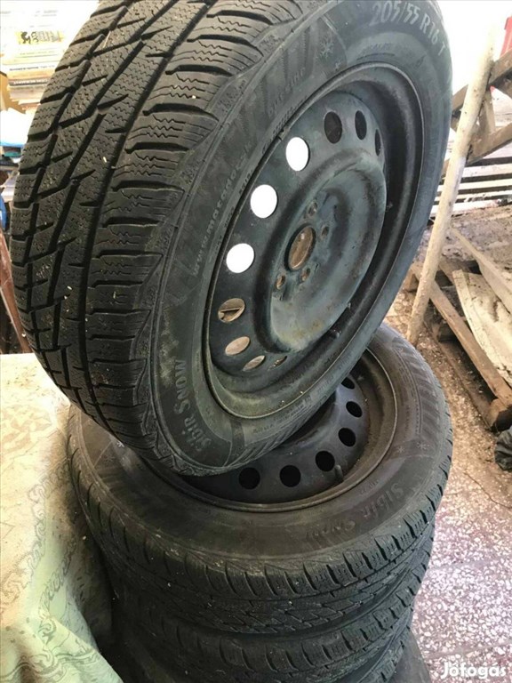  5x100 lyukosztású 16" használt lemezfelni, rajta 205/55 használt Matador téli gumi gumi  6. kép