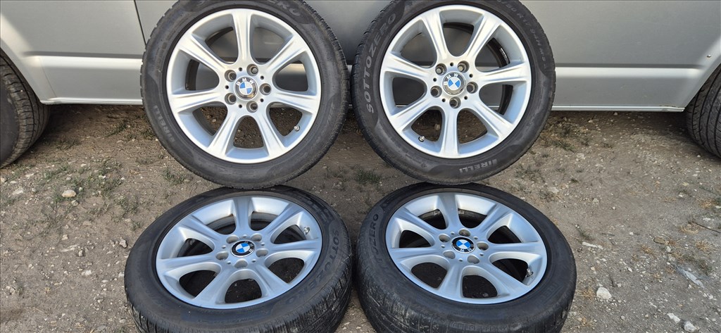  5x120 lyukosztású 17" használt (gyári felni) alufelni, rajta 225/50 használt Pirelli téli gumi 8. kép