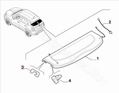 Kalaptartó patent bal 500X - 500X - 6000626595, 71777939 -  - FIAT eredeti Eredeti új 6000626595