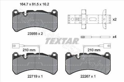 fékbetétkészlet, tárcsafék - GIULIA, STELVIO - 2395503, 2395503 -  - TEXTAR Egyéb 2395503