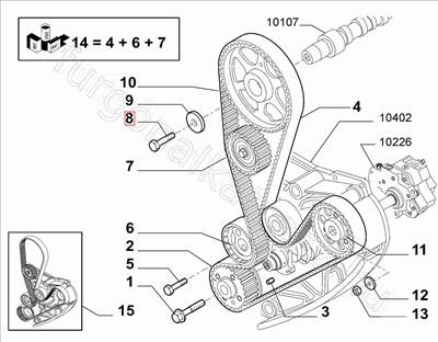 Vezérműtengely csavar Ducato 2.3D M12 X 55 - DUCATO - 16290334 -  - FIAT eredeti Eredeti új 16290334