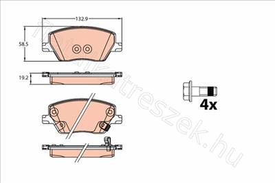 FÉKBETÉT KÉSZLET, TÁRCSAFÉK - TIPO - GDB2151, GDB2151 -  - TRW Egyéb GDB2151