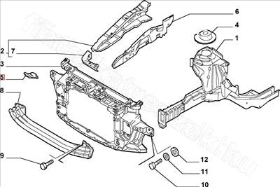Jobb tartó konzol homlokfalhoz Stilo - STILO - 46806406 -  - FIAT eredeti Eredeti új 46806406