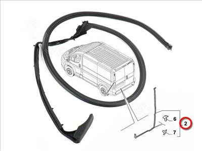 Bal hátsó ajtó kédergumi - JUMPER, DUCATO, BOXER - 1345172080, 871096 -  - FIAT eredeti Eredeti új 1345172080