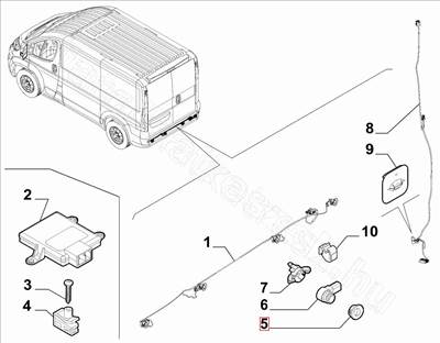 Tolató szenzor tartó külső              - JUMPER, DUCATO, BOXER - 1389747080 -  - FIAT eredeti Eredeti új 1389747080