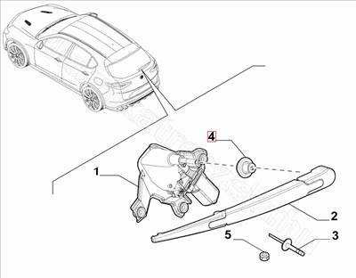 Hátsó ablaktörlő gumi tömítés - RENEGADE, TONALE, TIPO, STELVIO, 500e, 2500-3.3 - 51964629 -  - FIAT eredeti Eredeti új 51964629