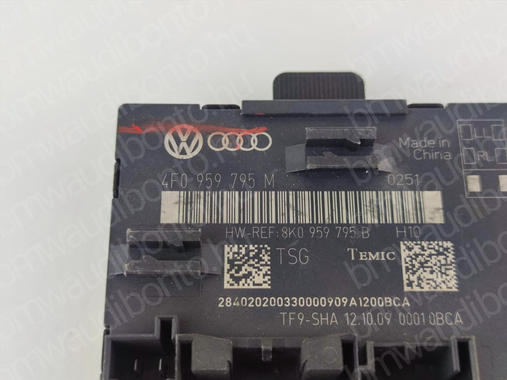 AUDI A6 C6 (4F2) Bal hátsó ajtó vezérlőegység/modul (4F0959795M) 2. kép