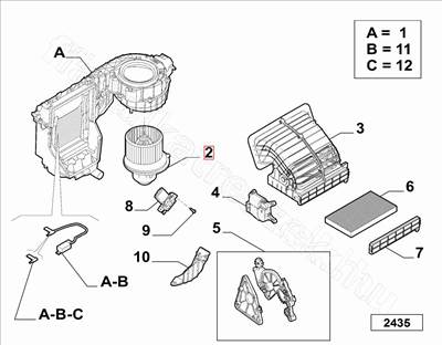 Fűtőmotor - COMPASS, RENEGADE, TONALE, 500X - 77367171 -  - FIAT eredeti Eredeti új 77367171