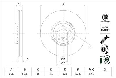 féktárcsa BOSCH 0 986 479 E83 for BMW