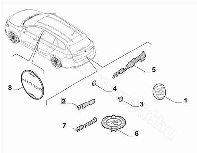 " TIPO " felirat - TIPO - 52189837, 52015940 -  - FIAT eredeti Eredeti új 52189837