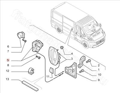 Tolóajtó zár bal           - JUMPER, DUCATO, BOXER - 1345165080, 1389470080  -  - FIAT eredeti Eredeti új 1345165080