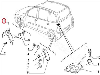 Dobbetét jobb első - MULTIPLA - 46511193 -  - FIAT eredeti Eredeti új 46511193